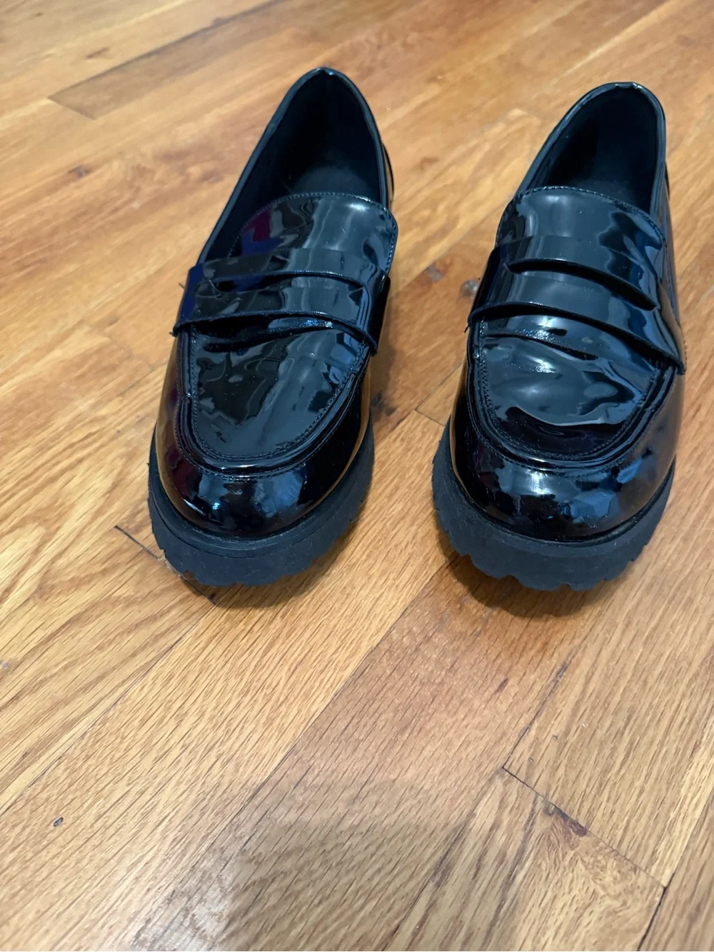 Jones New York Black Patent Leather Penny Loafers